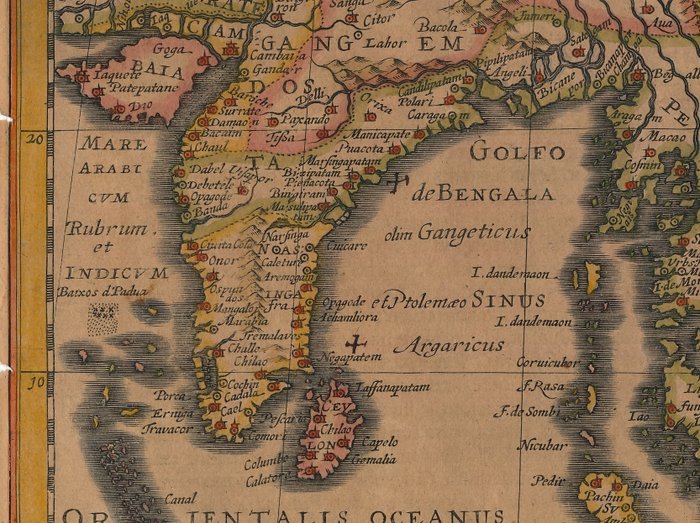 Zuidoost-Azië - Indien, Indonesien, Kina, Korea, Bangladesh, Cambodja; Petrus Kaerius / J.E. Cloppenburgh - India Orientalis - 1632