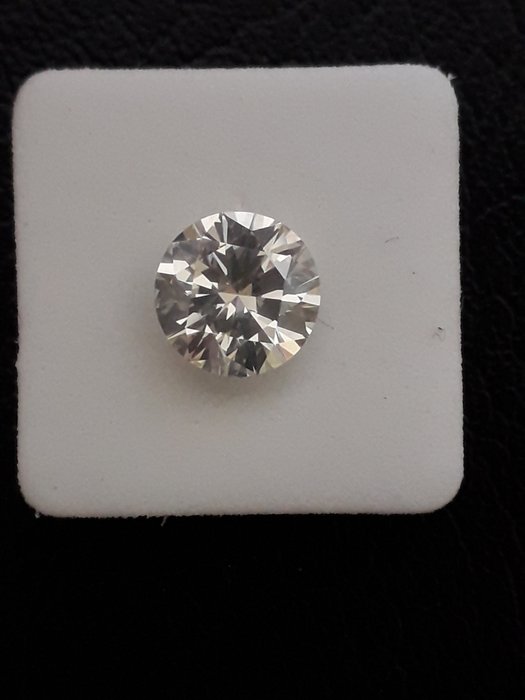 Ingen mindstepris - 1 pcs Diamant  (Natur)  - 1.50 ct - Rund - J - SI1 - Gemewizard Gemological Laboratory (GWLab)