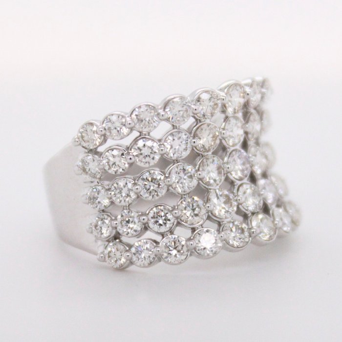 Statement-ring - 14 karat Hvidguld -  2.30ct. tw. Diamant (Natur) - Cocktail band ring