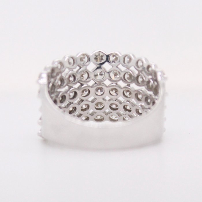 Statement-ring - 14 karat Hvidguld -  2.30ct. tw. Diamant (Natur) - Cocktail band ring