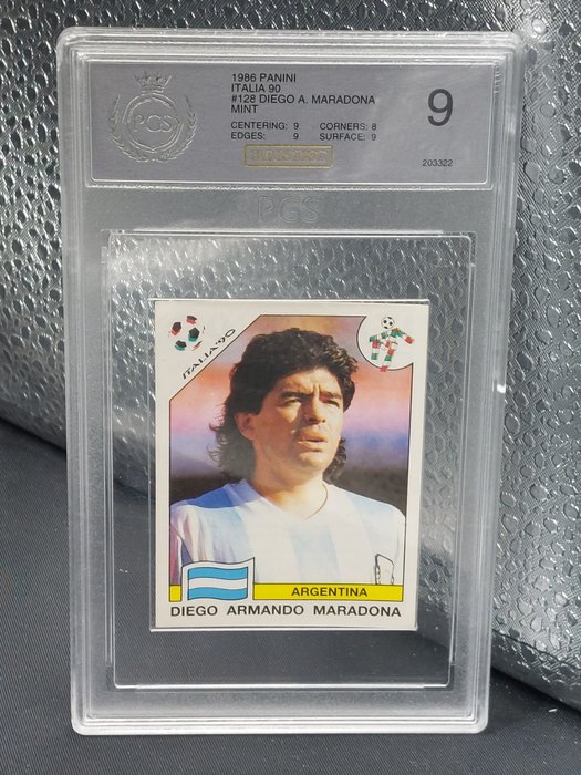 1990 Panini World Cup Italia 90 Diego Maradona #128 PGi 9 - 1 Graded sticker