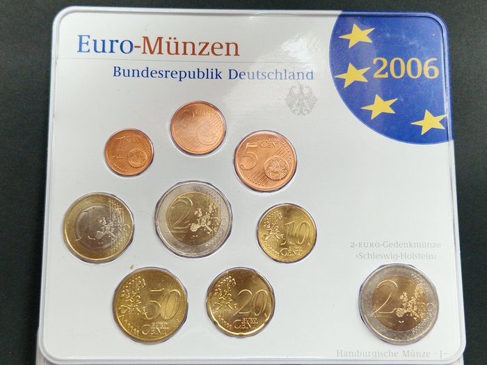 Tyskland. Year Set (FDC) 2006 "A,D,F,G,J" (incl. 5x2 euro "Schleswig-Holstein) (5 sets)  (Ingen mindstepris)