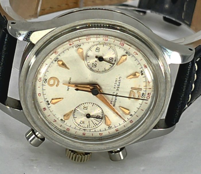 Ulysse Nardin Locle - Stahl Chronograph - Kaliber Valjoux 23 - Mænd - Schweiz omkring 1955