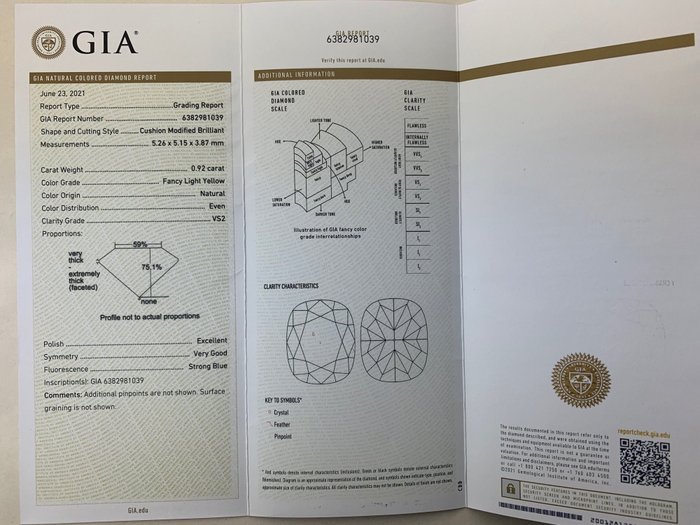 1 pcs Diamant  (Natur)  - 0.92 ct - Pude - VS2 - Gemological Institute of America (GIA) - Fancy lysegul