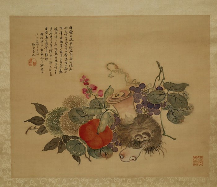 autumn harvest - With signature 'Seiun' 栖雲 - Seiun (?-?) - Japan - Meiji-perioden (1868-1912)