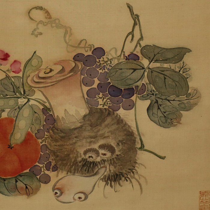 autumn harvest - With signature 'Seiun' 栖雲 - Seiun (?-?) - Japan - Meiji-perioden (1868-1912)