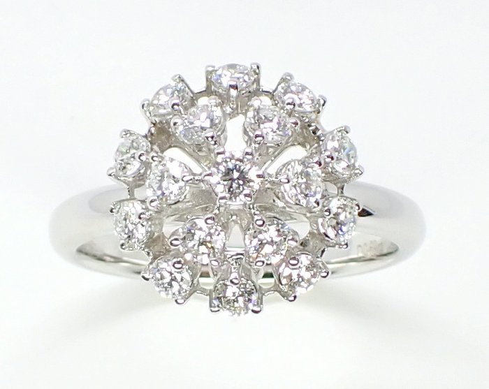 Ring - 18 kraat Hvidguld -  069ct tw Diamant (Natur)