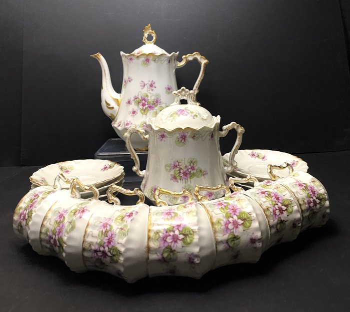 Limoges, Laviolette - Kaffesæt - Porcelæn