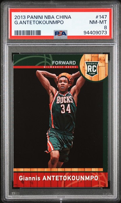 2013 Panini NBA China Giannis Antetokounmpo #147 PSA 8 Graded card