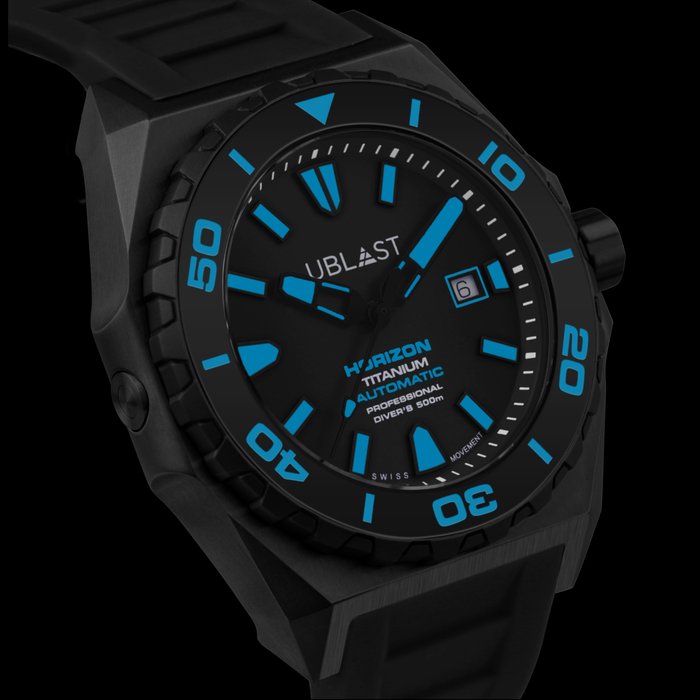 Ublast - Horizon Titanium  - Professional Diver 500M - REF.UBHO45BKT - Mænd - Ny