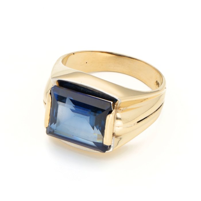 Ring - 14 karat Gulguld Safir