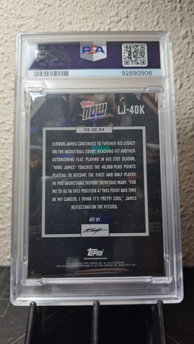 2023/24 Topps Now LeBron James #LJ40K - 40.000 Points Record PSA 9 - 1 Graded card