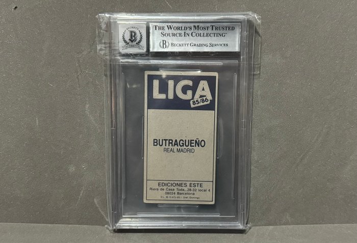 1985 Ediciones Este Liga Emilio Butragueño Rookie 2nd Year - Hand Signed Beckett Authentic Autograph 9 - 1 Graded card