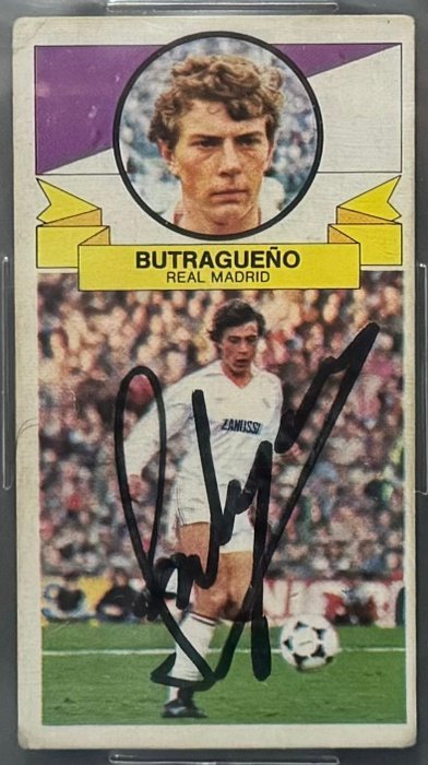 1985 Ediciones Este Liga Emilio Butragueño Rookie 2nd Year - Hand Signed Beckett Authentic Autograph 9 - 1 Graded card