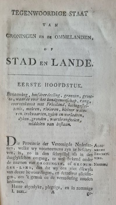 [Thomas Salmon] - Tegenwoordige Staat Der Vereenigde Nederlanden  - deel 20 Groningen - 1794