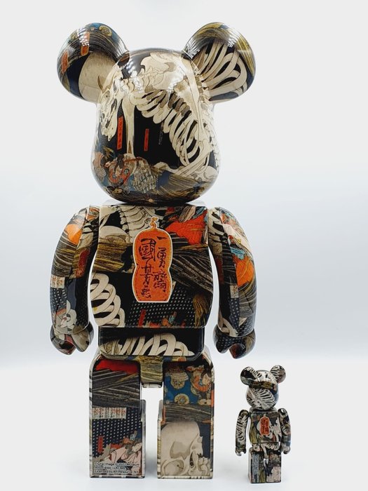 Utagawa Kuniyoshi x Medicom Toy Be@rbrick - Toshusai Sharaku Actor Otani Oniji Ⅲ as the Footman Yakko Edohei 400%  100% Bearbrick 2021