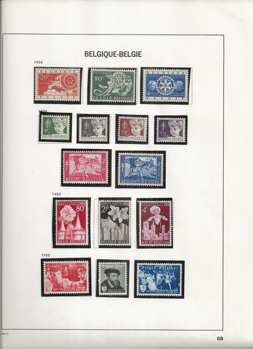 Belgien 1954/1959 - serier og delbind - POSTFRIS - OBP/COB tussen 952 en 1120