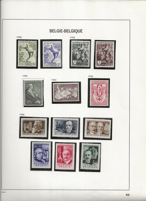 Belgien 1954/1959 - serier og delbind - POSTFRIS - OBP/COB tussen 952 en 1120