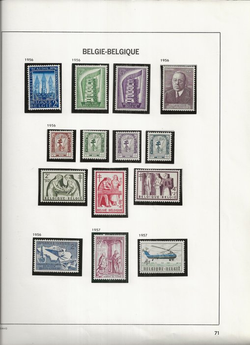 Belgien 1954/1959 - serier og delbind - POSTFRIS - OBP/COB tussen 952 en 1120