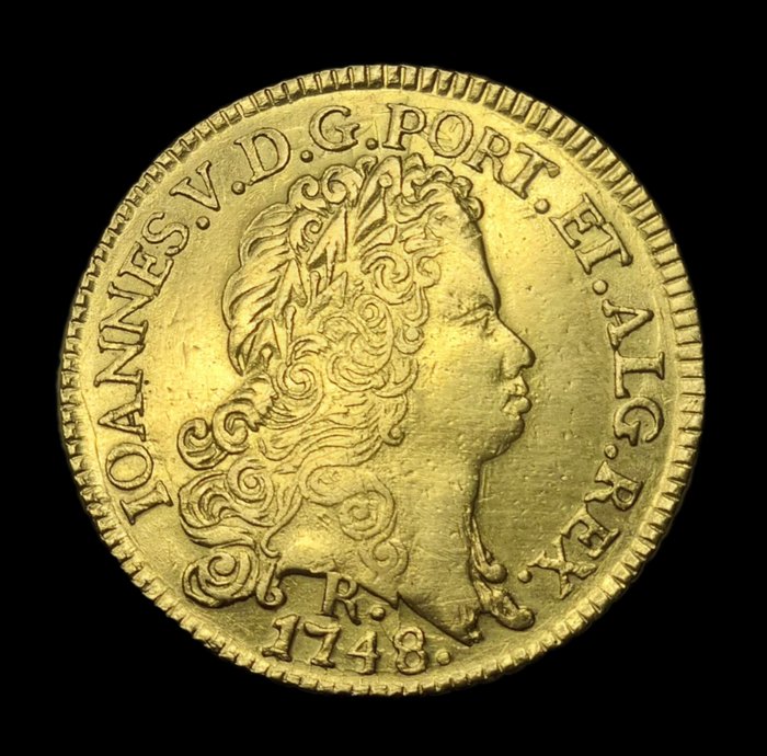 Brasilien (Kolonial), Portugal. D. João V (1706-1750). Peça (6.400 Reis) 1748 R - Rio de Janeiro - Escassa