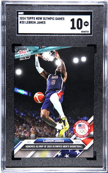 2024 Topps Now Olympic Games LeBron James #30 SGC 10 - 1 Graded card