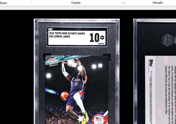 2024 Topps Now Olympic Games LeBron James #30 SGC 10 - 1 Graded card