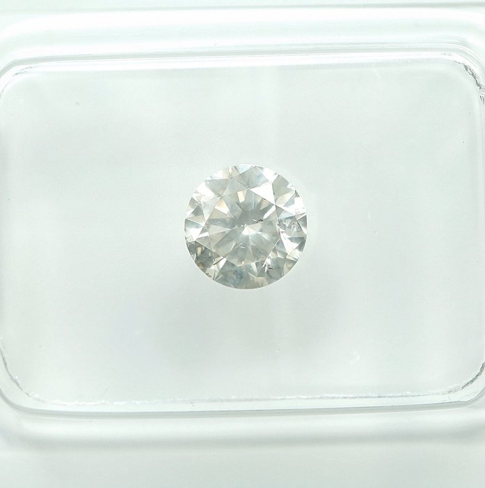 1 pcs Diamant  (Naturfarvet)  - 0.72 ct - Faint Gullig Grå - I1 - Gem Report Antwerp (GRA)