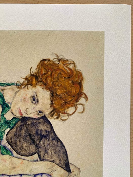 Egon Schiele (1890-1918), (after) - Zittende vrouw met opgetrokken knie