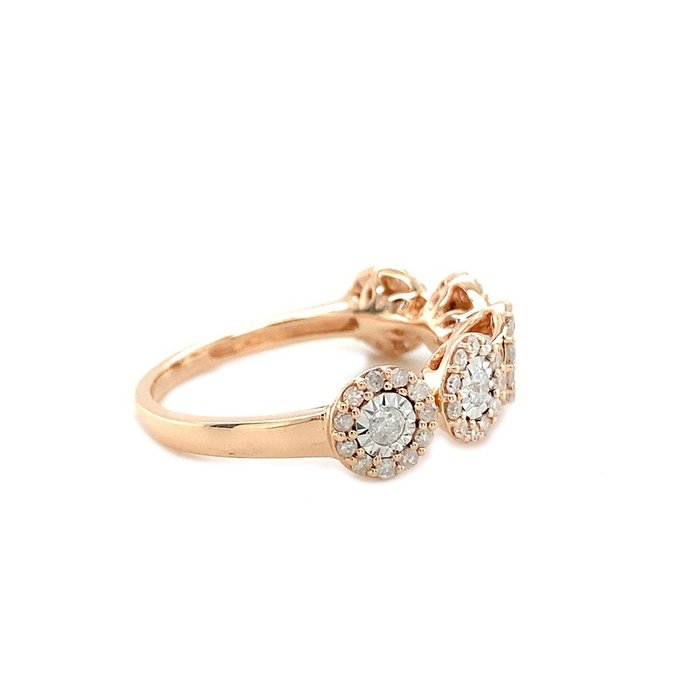 Ring Pink guld -  0.57ct. tw. Diamant (Natur)