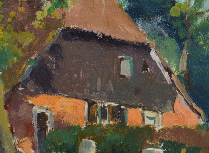 Gerbrand Frederik van Schagen (1880-1968) - Slootje in Giethoorn