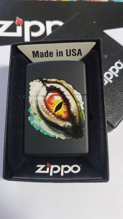 Zippo - Original Zippo Rarität Lizard Echse Auge - Lighter - Chrome