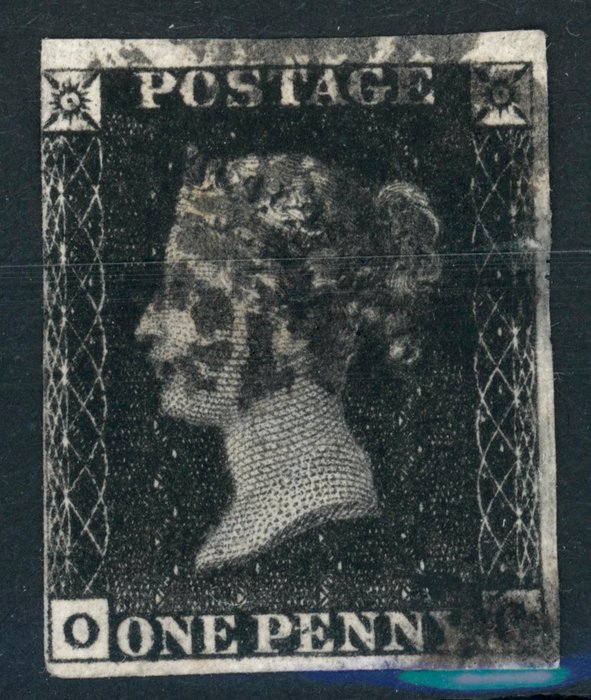 Storbritannien 1840 - Storbritannien - die berühmte "ONE PENNY BLACK" mit schwarzem Malteserstempel Mi.Nr. 1