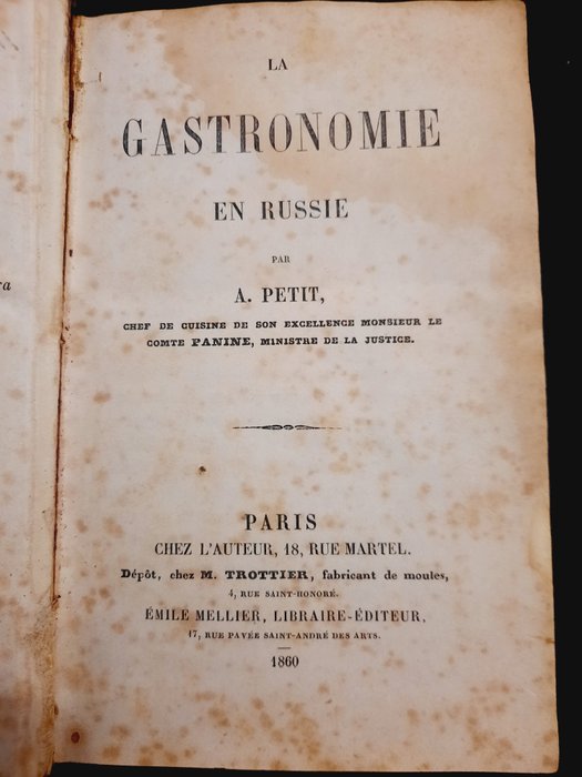 A. Petit - La Gastronomie en Russie - 1860