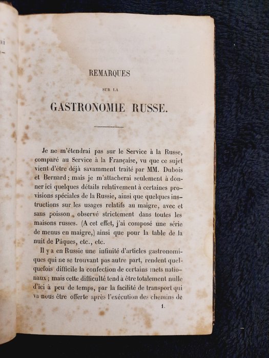 A. Petit - La Gastronomie en Russie - 1860