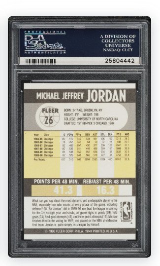 1990 Fleer Michael Jordan #26 PSA 9 - 1 Graded card