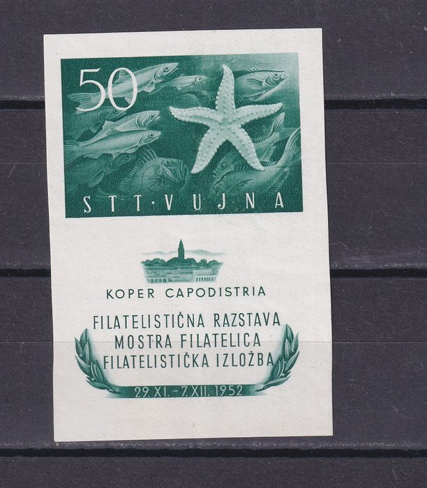 Jugoslavien trieste Zone B 1952 - Folder fra Filatelistudstillingen i Koper, ikke perforeret MNh - Sassone nr.3