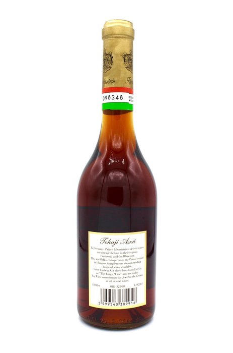 1999 Fürst Löwenstein - Tokaji Aszu - Tokaj 6 Puttonyos - 6 Jennies (0,5 L)