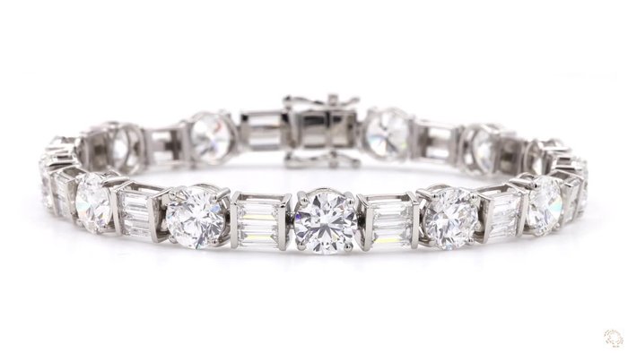 Armbånd Platin -  21.36ct. tw. Diamant (Laboratoriedyrket) - Hver runde over 1 Ct