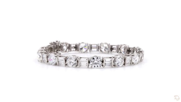 Armbånd Platin -  21.36ct. tw. Diamant (Laboratoriedyrket) - Hver runde over 1 Ct