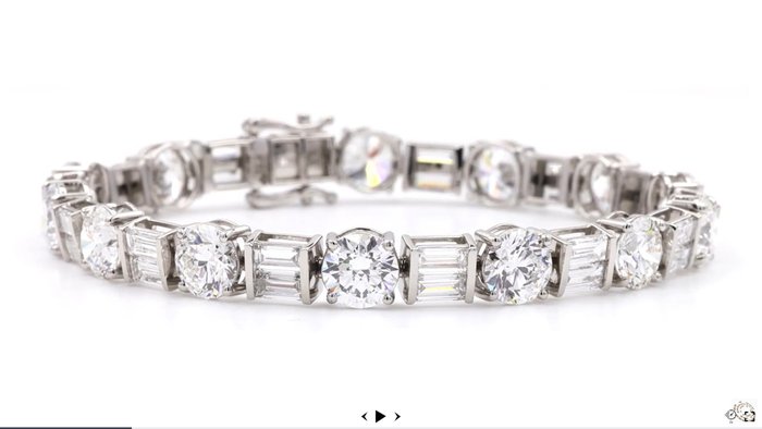 Armbånd Platin -  21.36ct. tw. Diamant (Laboratoriedyrket) - Hver runde over 1 Ct