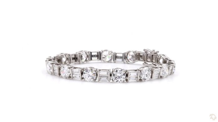 Armbånd Platin -  21.36ct. tw. Diamant (Laboratoriedyrket) - Hver runde over 1 Ct