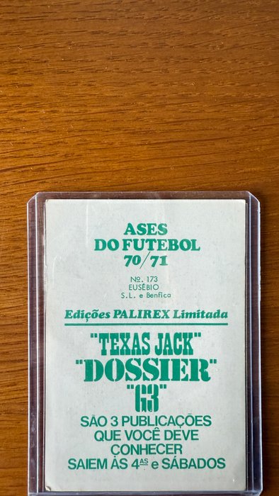 1970/71 Palirex Ases do Futebol Eusébio #173 Texas Jack - 1 Sticker - Spillet (PL)