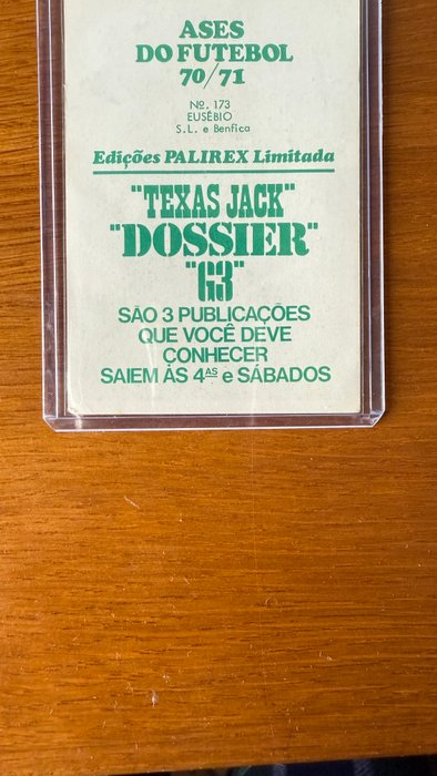 1970/71 Palirex Ases do Futebol Eusébio #173 Texas Jack - 1 Sticker - Spillet (PL)