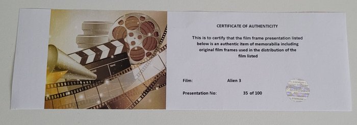 Alien 3 and Alien Covenant - 2× Framed Film Cell Display with COA