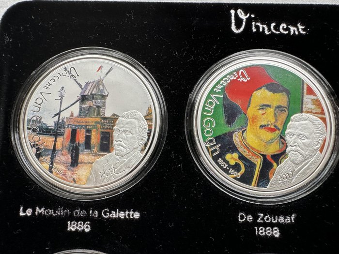 Gabon. 1000 Francs 2017 'Vincent van Gogh' (9 stuks)  (Ingen mindstepris)