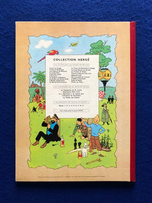 Tintin - L'Ile Noire (B29, Française) - Re-cartonnage - 1 Album - Genoptryk - 1960