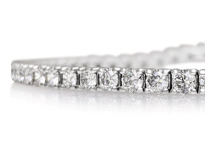 Armbånd - 14 karat Hvidguld -  4.56ct. tw. Diamant (Natur) - F - VS - IGI