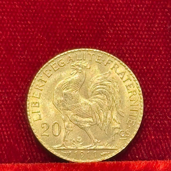 6,45 grams - Guld 900 - 20 Francs Coq / Marianne