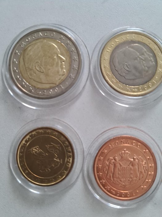 Monaco. Series 1 Cent - 2 Euro 2001  (Ingen mindstepris)