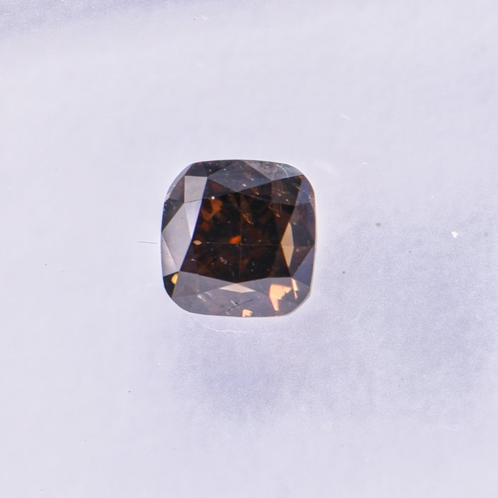 Ingen mindstepris - 1 pcs Diamant  (Naturfarvet)  - 0.36 ct - Pude - Fancy dark Brun Orange - SI1 - International Gemological Institute (IGI)